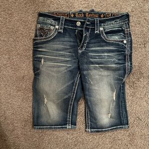 Men’s rock revival jean shorts - Diego - 32 waist